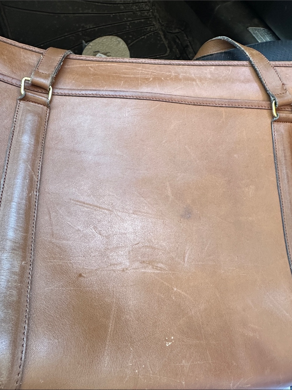 Coach Classic Brown Leather Tote Bag - Picture 7 of 8